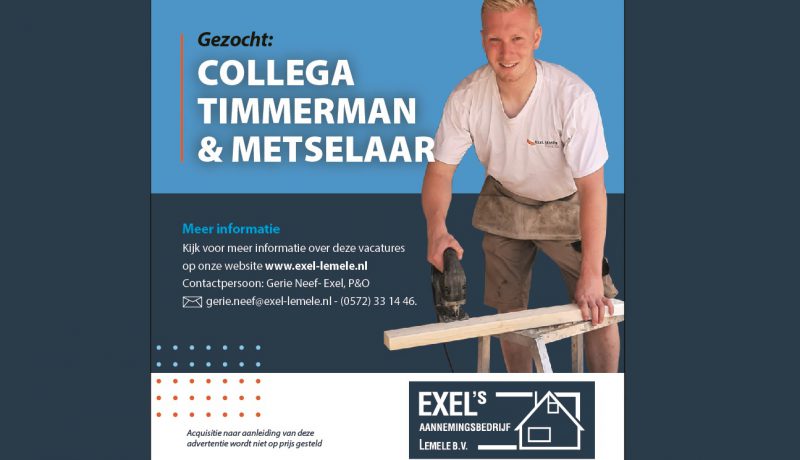 vacature Exel Lemele Bouw juli 21