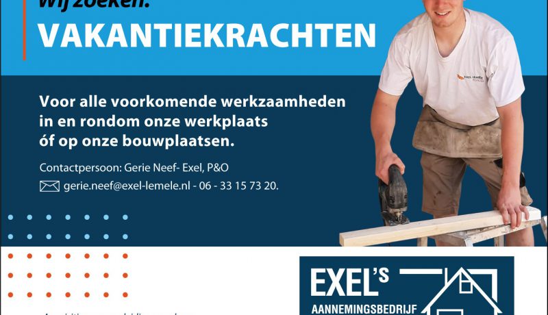 vakantiekrachten Exel Lemele Bouw