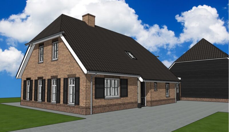 Vrijstaande woning landelijke stijl buitengebied Drogteropslagen Exel Lemele Bouw